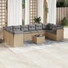 VidaXL Garden Lounge Set 11 Pcs with Beige Cushions Wicker 3250048