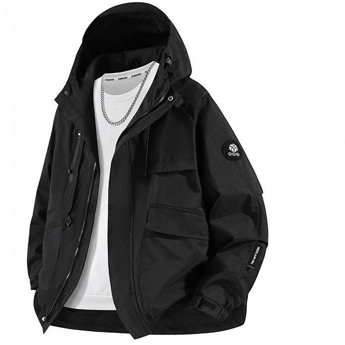 Men's Trendy Hooded Windproof Waterproof Jacket - Autumn/Winter Mountain Style Outerwear