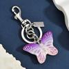 Keychain Pendant Rhinestones Inlaid Gradient Butterfly Shape Key Chain with Lobster Clasp Bag Charm Backpack Accessory