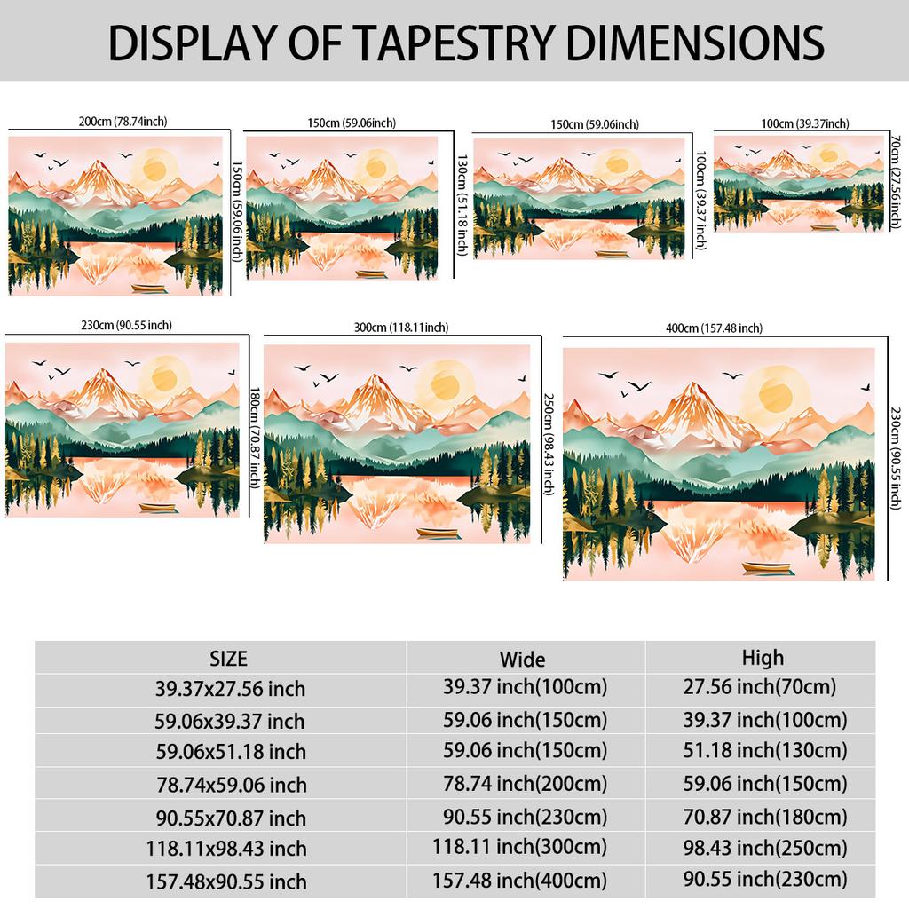1Pc Grassland Landscape Printed Tapestry Living Room Background Wall Art Decoration Multi Size Space Pendant