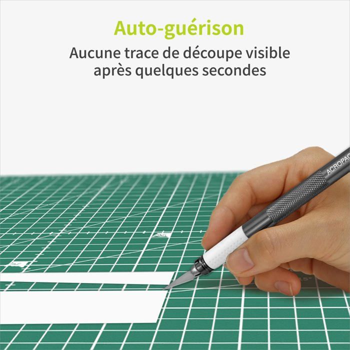 ACROPAQ Tapis de Decoupe A3 - Auto-Réparateur, A3 (45 x 30 cm), 5 Couches de protection pour vos meubles, Tapis decoupe