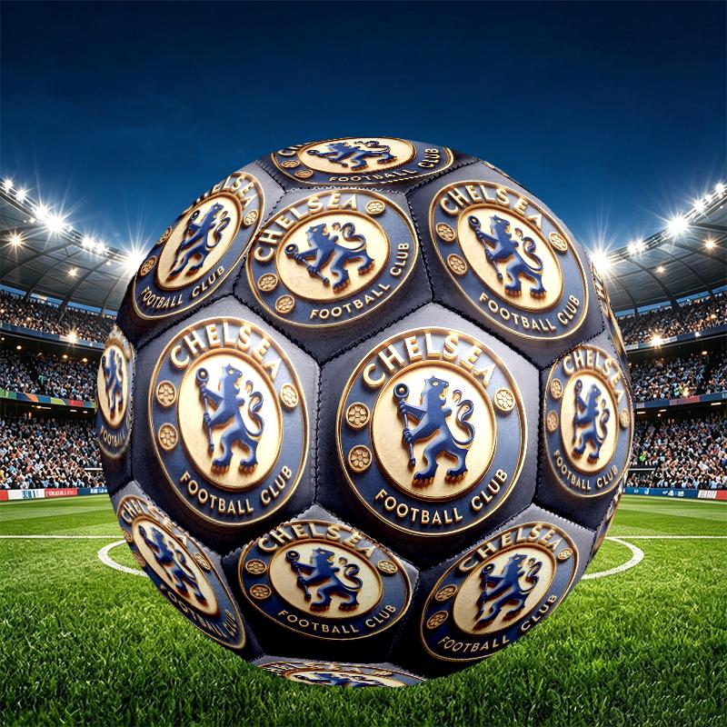 Chelsea F.C. Aufdruck Größe 5 Fußball, PU Abriebfester Fußball für Spieltraining und tägliches Üben, Geburtstagsgeschenk für Fußballfans