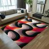 Retro Wavy Stripe Area Rug Soft Non-Slip Carpet Psychedelic Abstract Home Decor Floor Mat for Living Room Bedroom