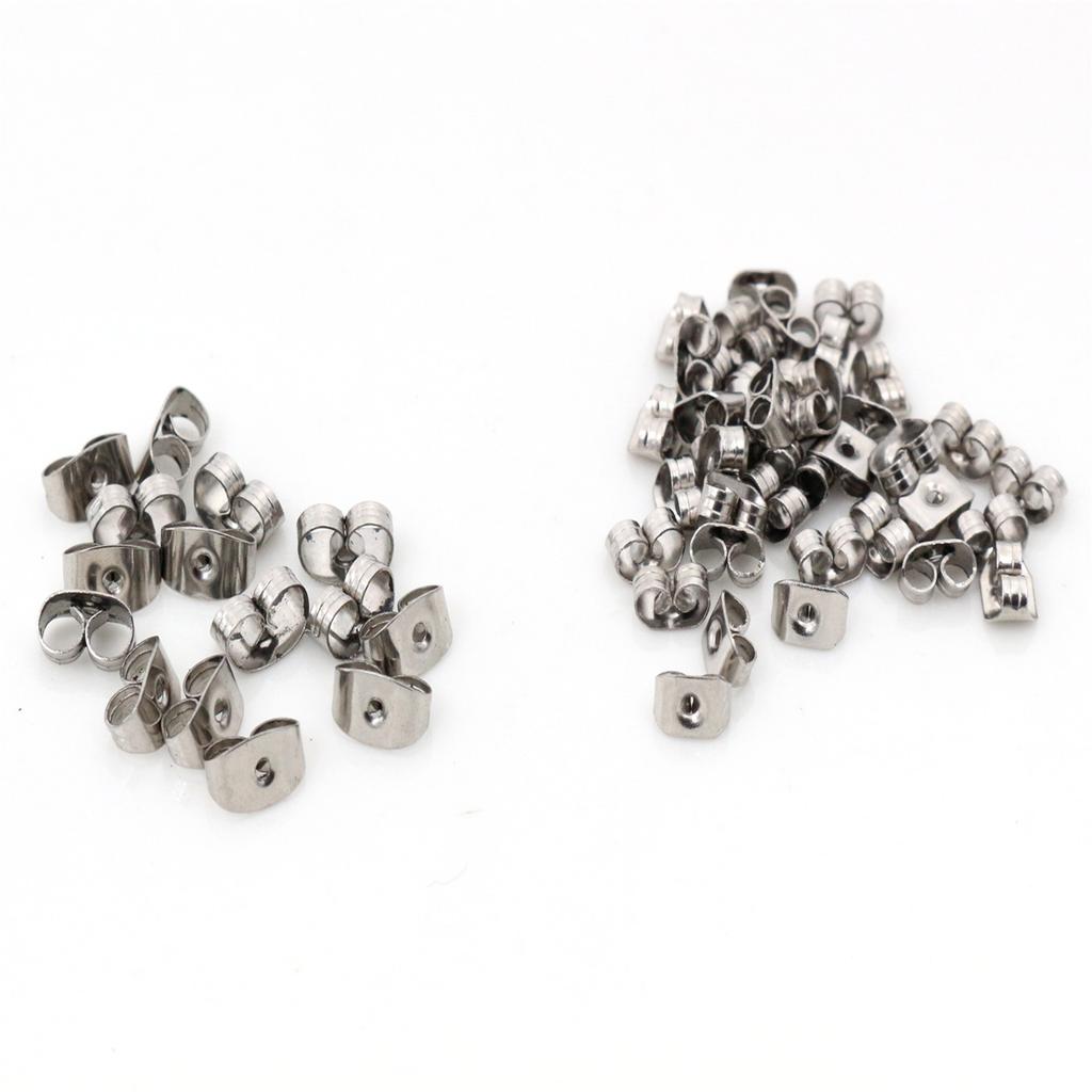 100 Stück Ohrstecker-Verschlüsse, Edelstahl, vergoldet, DIY-Ohrring-Schmuckherstellungszubehör