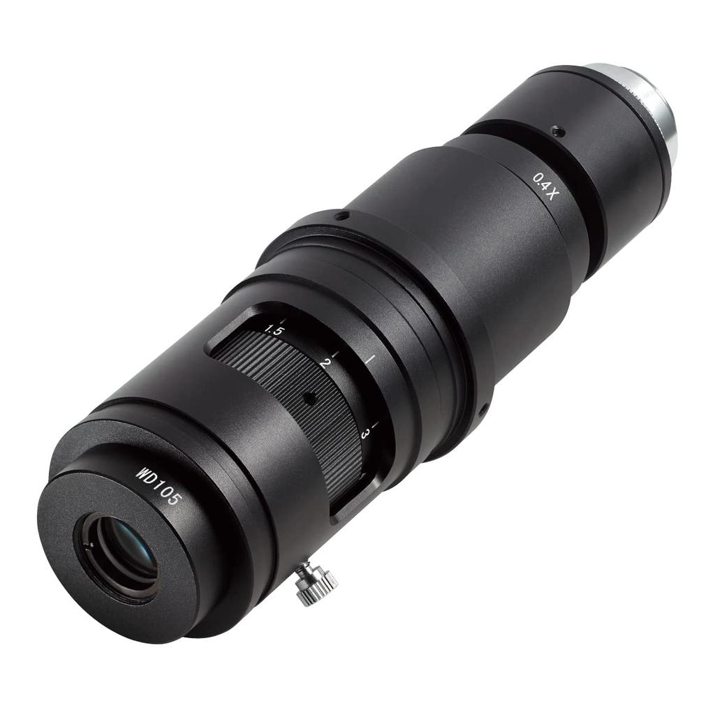 HOZAN Zoom Optical 105mm Working for Microscopes and Compatible with 50mm Diameter Holders L-816 Lens, Magnification 0.56-4x, C-Mount Lens, Distance,