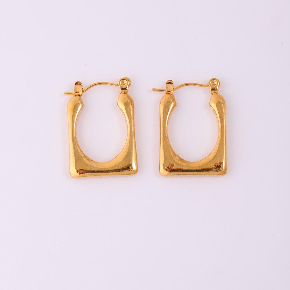Retro Women's Stainless Steel Hydraulic Earrings - High-End European & American Design