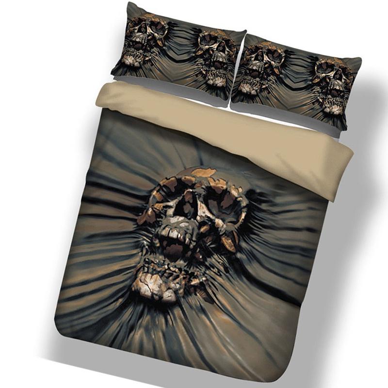 Timeless Skull 3d Duvet Quilt Cover With Pillow Case Reversible Bedding Set For Stylish Interiors