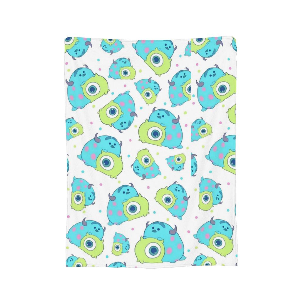 Mike Wazowski Monsters University Flannel Throw Blankets Monsters Inc Blankets for Sofa Bedroom Warm Bedroom Quilt,