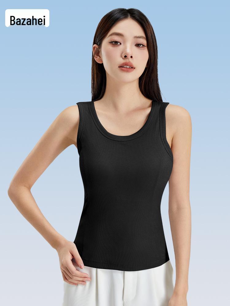 

Women s Slimming Cool-Feel Padded Camisole Vest with Concealing Underarm Design L чорний