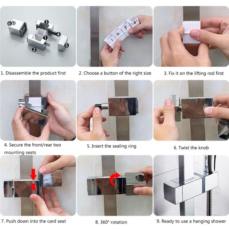 Multifunctional Portable Suction Shower Head Holders Brackets with Adjustable Designs for Home and Travel Daily Use