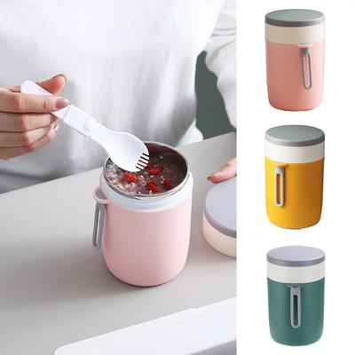 Breakfast Cup with Lid Leak-proof Stainless Steel Liner Food Grade
