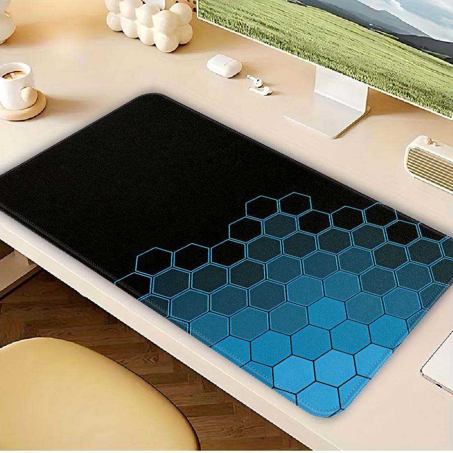 Sechseckiges Blaues Muster Ist Cool Mauspads Computer Laptop Pad Tastatur Mauspads Spielkonsolen Pad Büro Pad Schreibtischzubehör