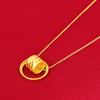 Pure Gold  Warm Smart Cylinder Pendant Necklace for Women Gold | Fine Texture, Soft Luster