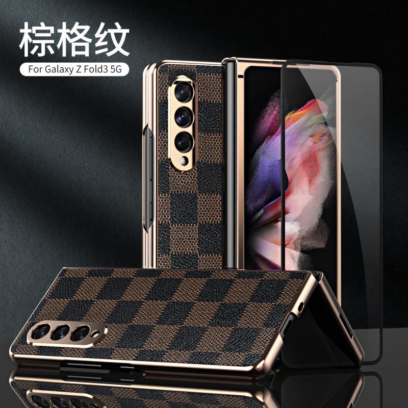 Galaxy Z Fold3 Case Full Cover Protective Leather PC Hybrid With Kickstand W22 Foldable Phone