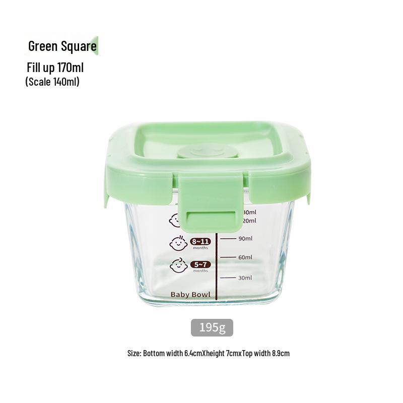 Low Peng Glass Baby Food Storage Bowl - Airtight, Fresh-Keeping, Child-Safe, Thickened