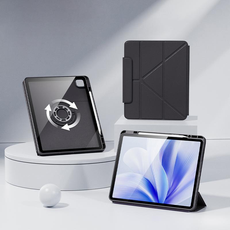

For iPad Pro 11 (2024) Case Folding Stand Magnetic Detachable Tablet Cover with Auto Sleep Wake Black