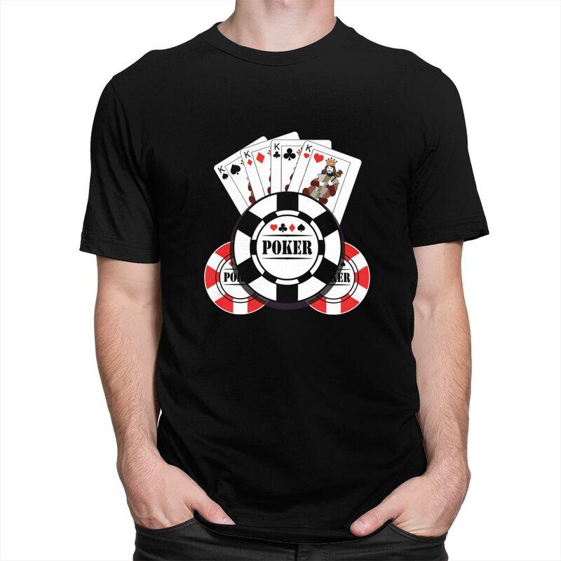 Custom Poker King T Shirts for Men Pure Cotton Tees Tshirts Short Sleeve Fashion Tshirt Clothing