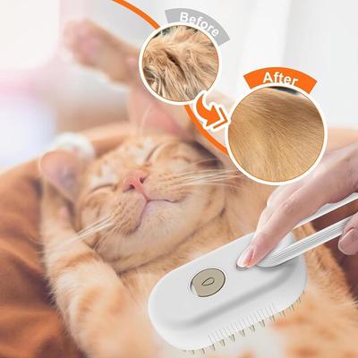 Pet Brush 3 In 1 Massage Comb Pet Electric Spray Hair Removal Comb One-button Spray Anti-flying Cat Accessories Massage Brush