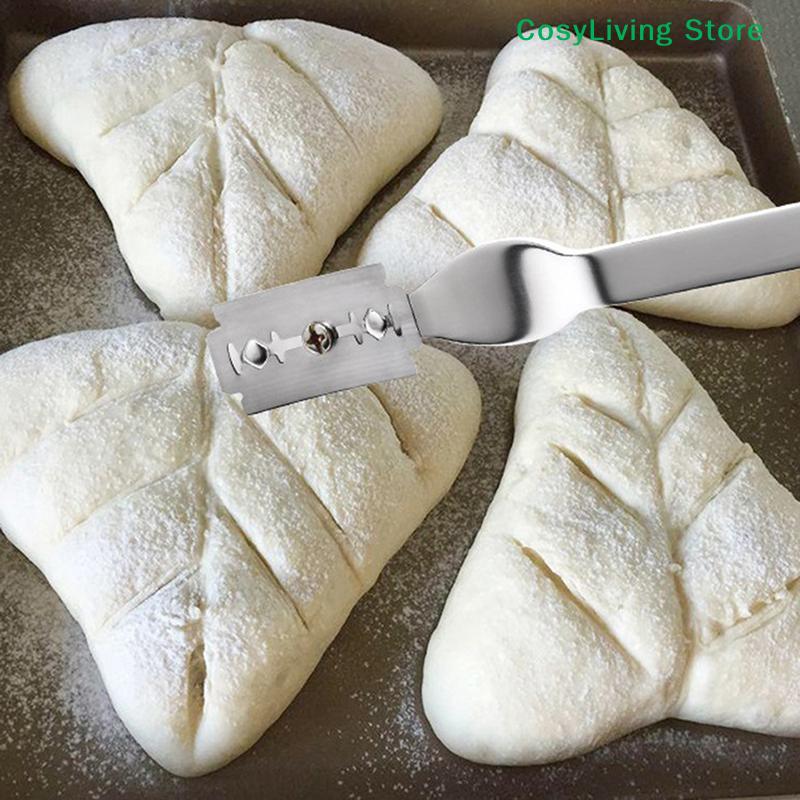 5 Blades French Bread Scorer Dough Scoring Tools with Leather Bag Slashing Tool Bread Lame Cutter For Sourdough Bread Bakers