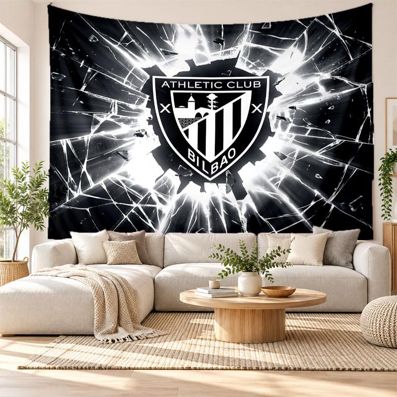 Athletic Bilbao Football Wall Tapestry, Soft Fabric Wall Hanging, Decorative Backdrop For Bedroom Home Wall Art