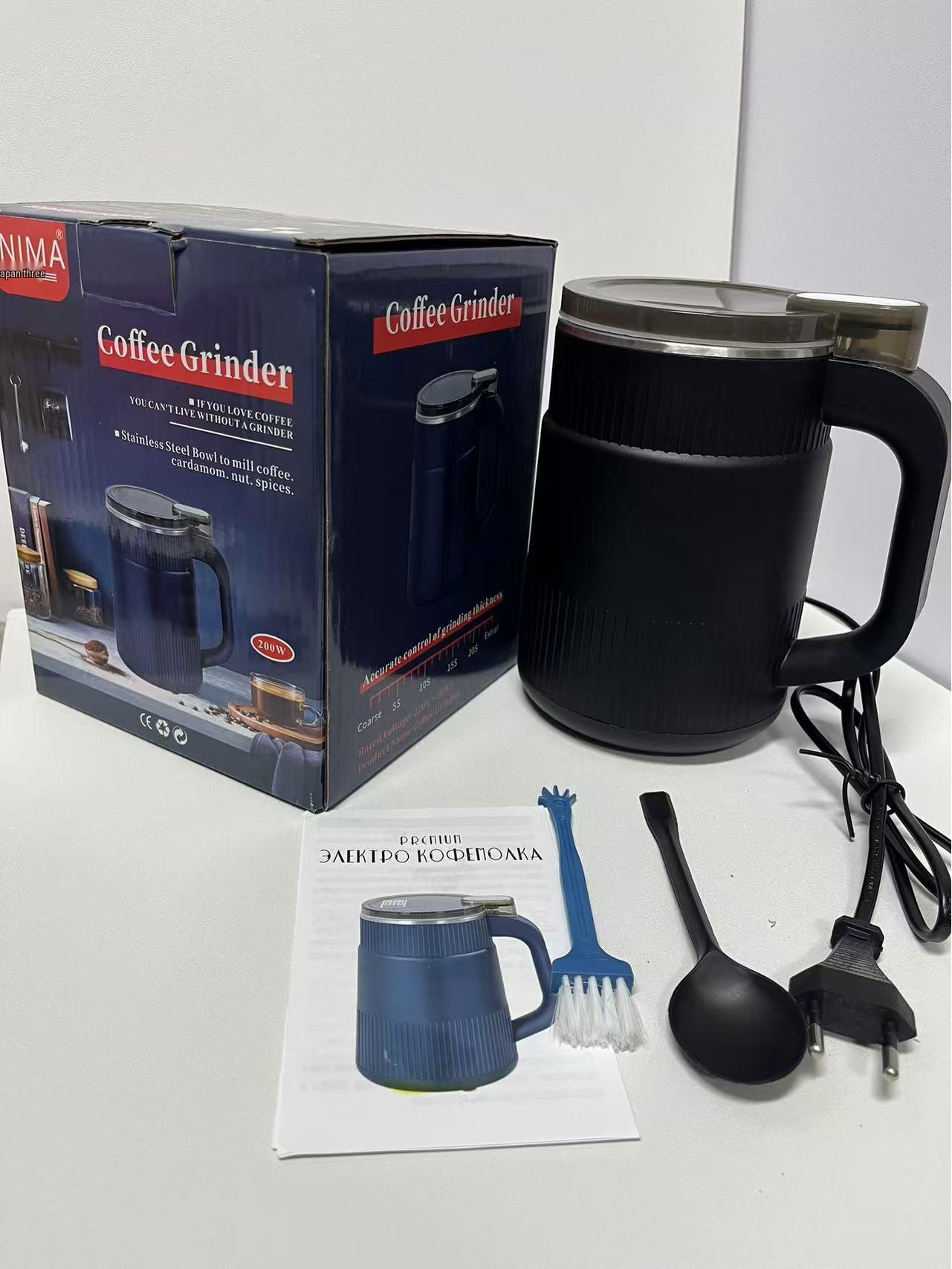 

Household Grinder: Multi-Purpose Machine for Whole Grains, Medicinal Herbs, Coffee, Spices, and Fish Bait. EU Standard чорний
