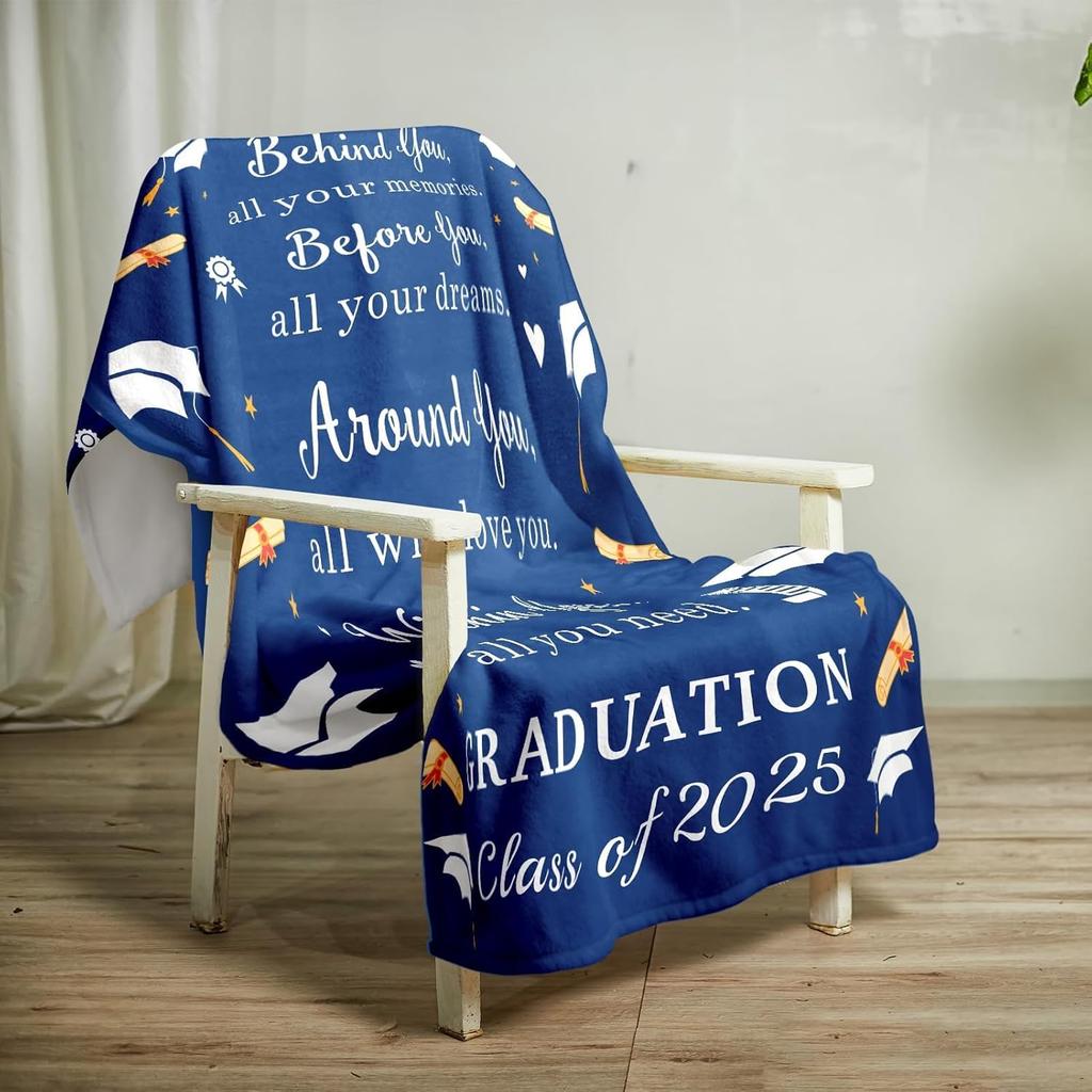2025 Graduation Gifts for Him Her Class of 2025 Blanket College Graduation Gifts for Women Men Graduation Throw Blanket Senior Middle High School Phd