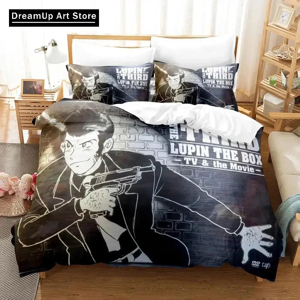 3D Print Lupin the Third Mine Fujiko Anime Bedding Set Boys Girls Twin Queen Full Size Duvet Cover Pillowcase Bed Adult Bedroom