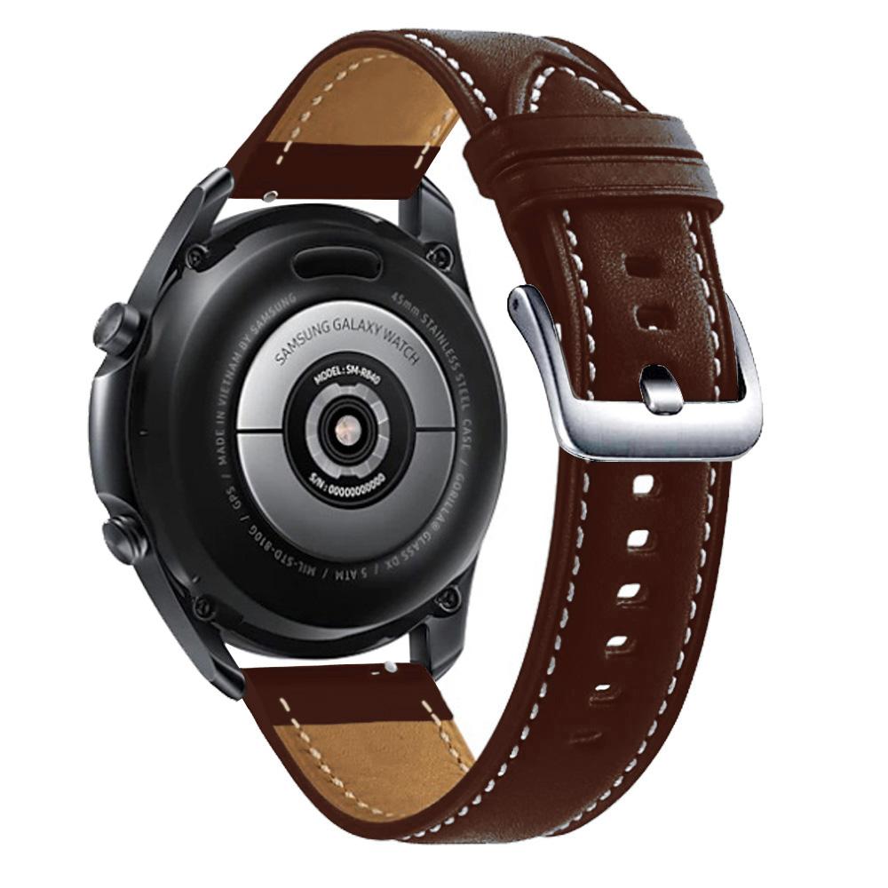 

Replacement Leather Wristband For Samsung Galaxy Watch 3 45mm 46mm/Gear S3 Strap 22mm Bracelet Sport Watchbands Accessories Other 22mm width темно-коричневого