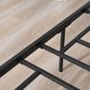 Double Bed Frame in Steel 160x200cm with Slats, Headboard and Footboard - Black