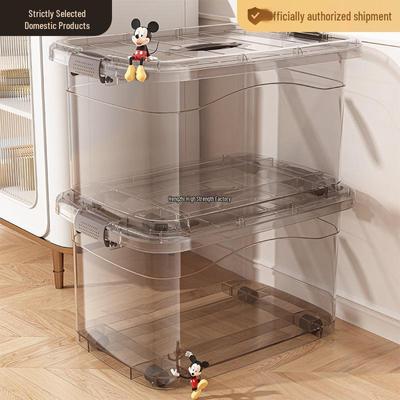 Large Capacity Clear Plastic Storage Box for Clothes, Books, Snacks, and Toys