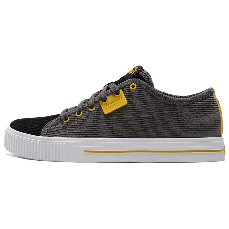 

Puma Ever Cord Fabric Synthetic Leather Minimalist Casual Low-Top Sneakers Unisex Sneakers Black Gray Yellow 383863-02 35.5