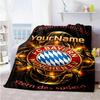 Bayern Munich Personalized Text Blanket Gift Personalized Blanket Soft Warm Cozy Suitable for Couch Living Room Livingroom Nap Four Seasons Universal