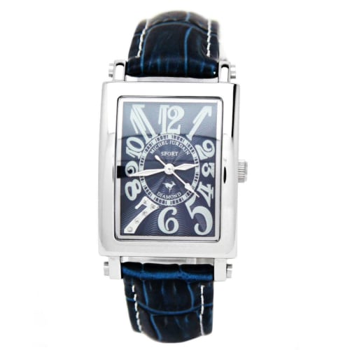 

Michel Jurdain Women s Diamond Leather Sports Watch, Blue x Blue, SL-3000-8