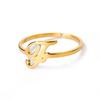 Stainless Steel Initial Letter Pendant Rings For Women Gold Color Trend A-Z Letter Finger Ring Aesthetic Wedding Jewelry Bijoux