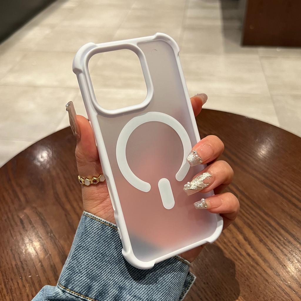 Luxury Magsafe Wireless Charging Matte Phone Case For iPhone 11 12 13 14 15 16 Pro Max Plus Magnetic Transparent Bumper Cover