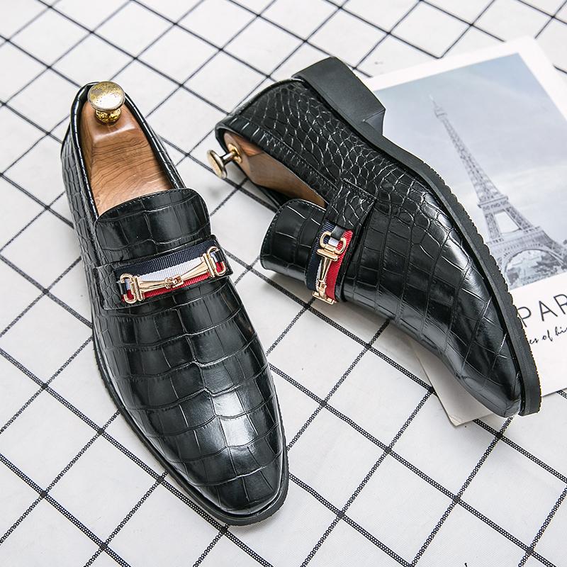 Designer Leather Brand Luxury Men Casual Formal Office Bussiness Dress Brown Black Loafers Mens Moccasins Italian Wedding Shoes