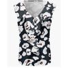 Women's plus size printed chiffon fungus trim T shirt