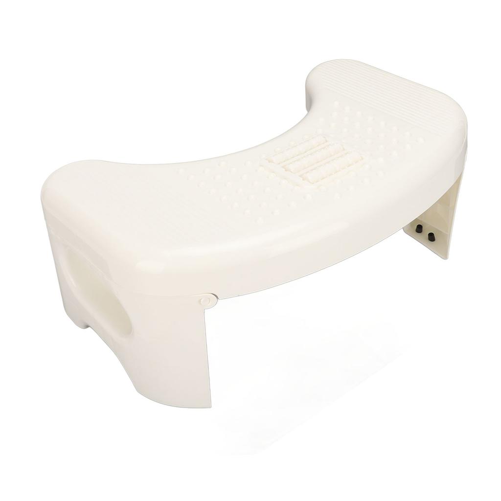 Toilet Stool Foldable Curve U Design Antislip Portable Easy Storage Poop Stool for Batchroom White