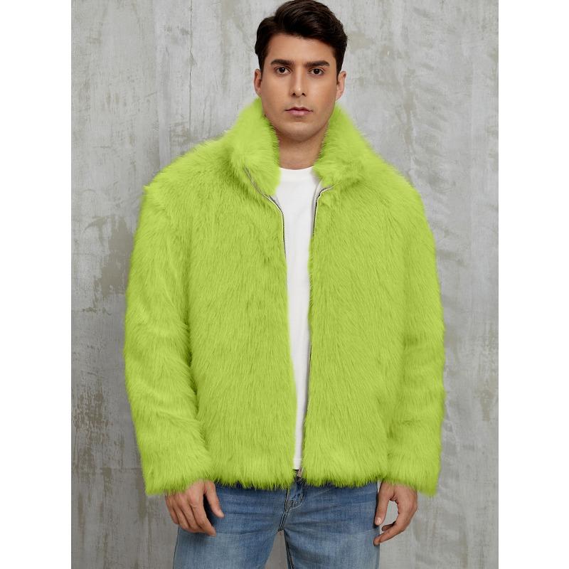 00 Men's stand-up collar short imitation fur jacket thermal imitation fox fur jacket
