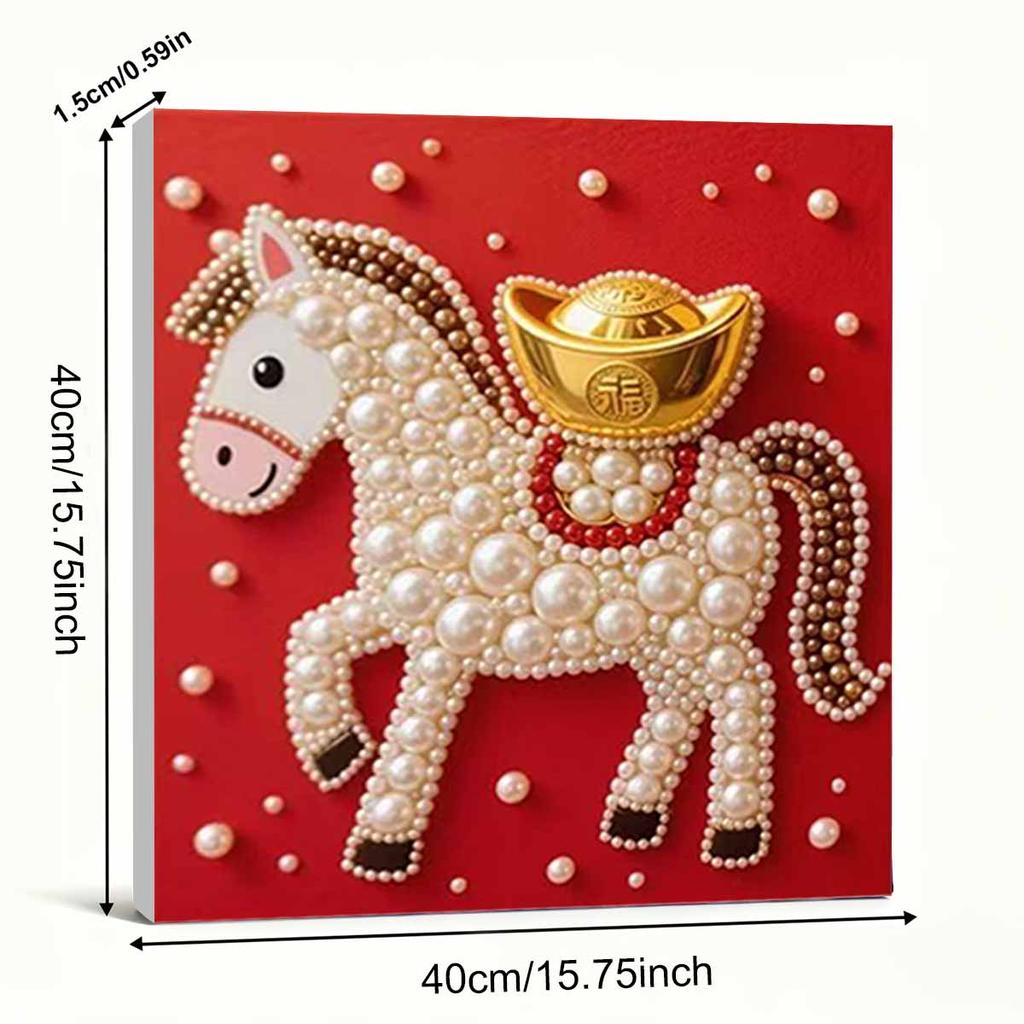 The Golden On The Horseback Full 5D DIY Pearl Gem Art Diamond Painting Kits for Adults/Beginners Gift Idea Home Decor 15.7x15.7in