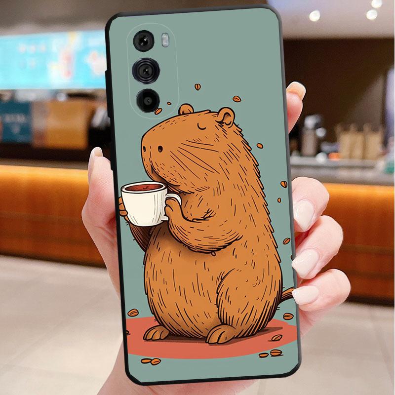 

Cartoon Cute capybara Funda Phone Case For Motorola Edge 50 40 Pro 60 50 40 30 Ultra Neo Fusion Moto G Play G Stylus G Power G Moto Edge 40