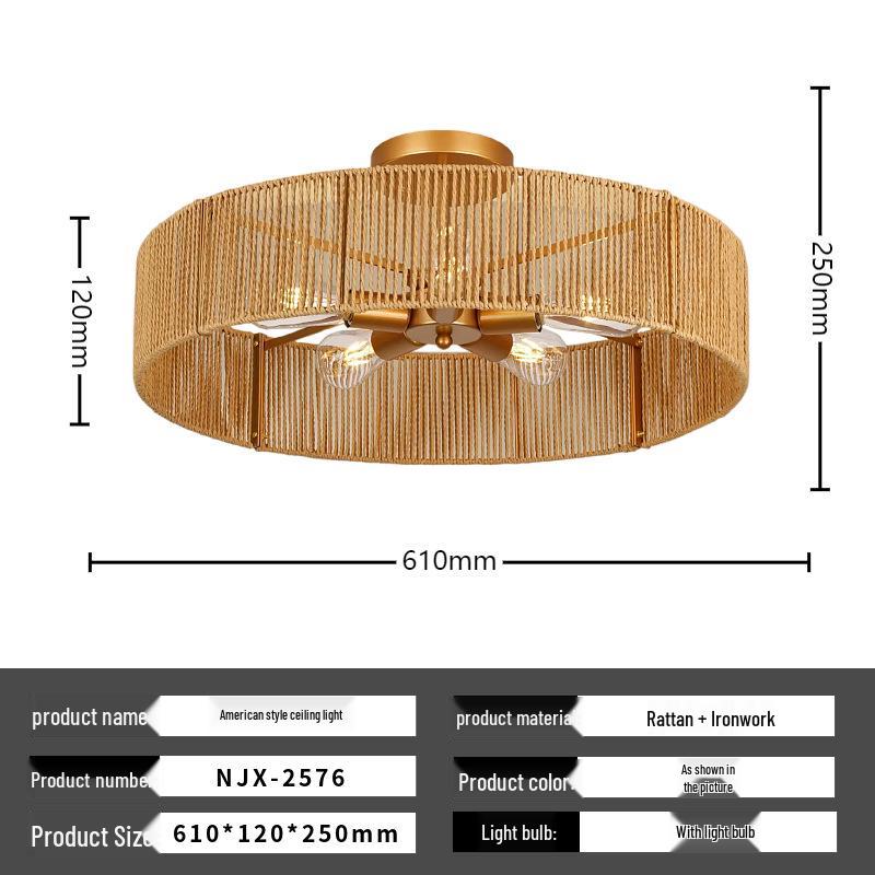 Modern Minimalist Hemp Rope Pendant Light for Bedroom, Study, and Tea Room