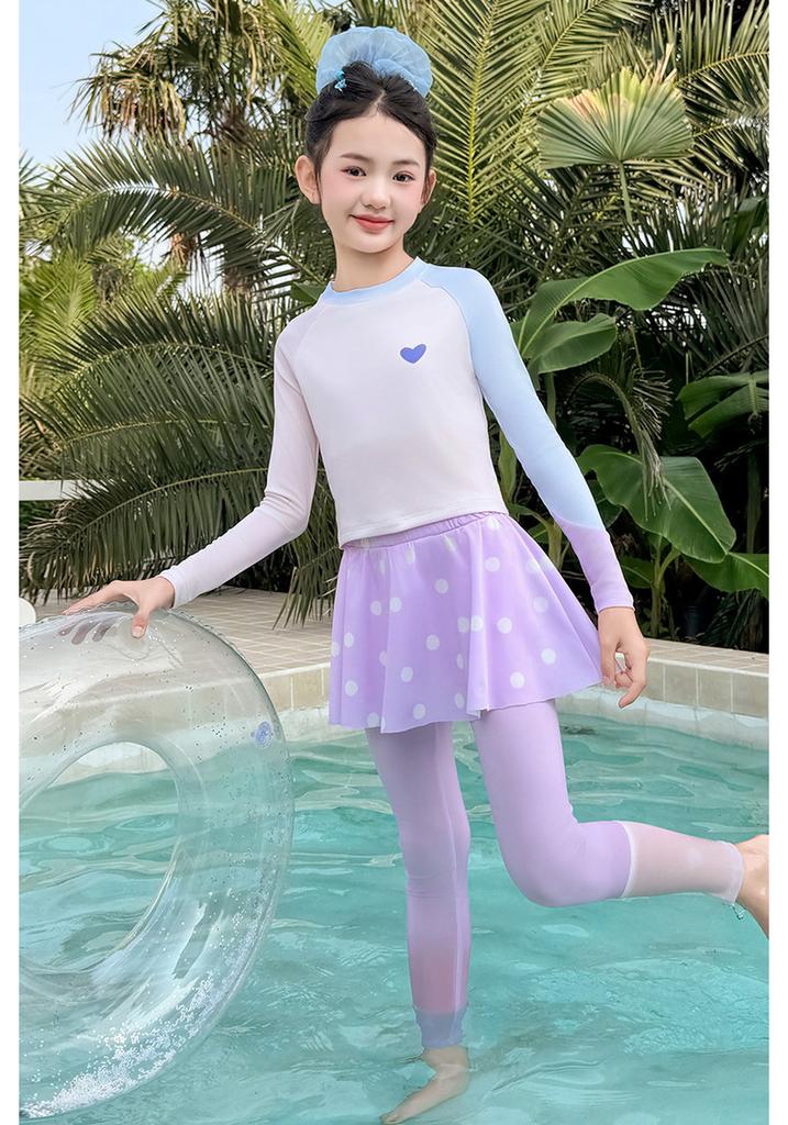 Children's Long-Sleeved Sun Protection Swimsuit Set
