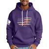 Felpa con cappuccio stampata con bandiera larga da uomo Felpa sportiva casual da uomo