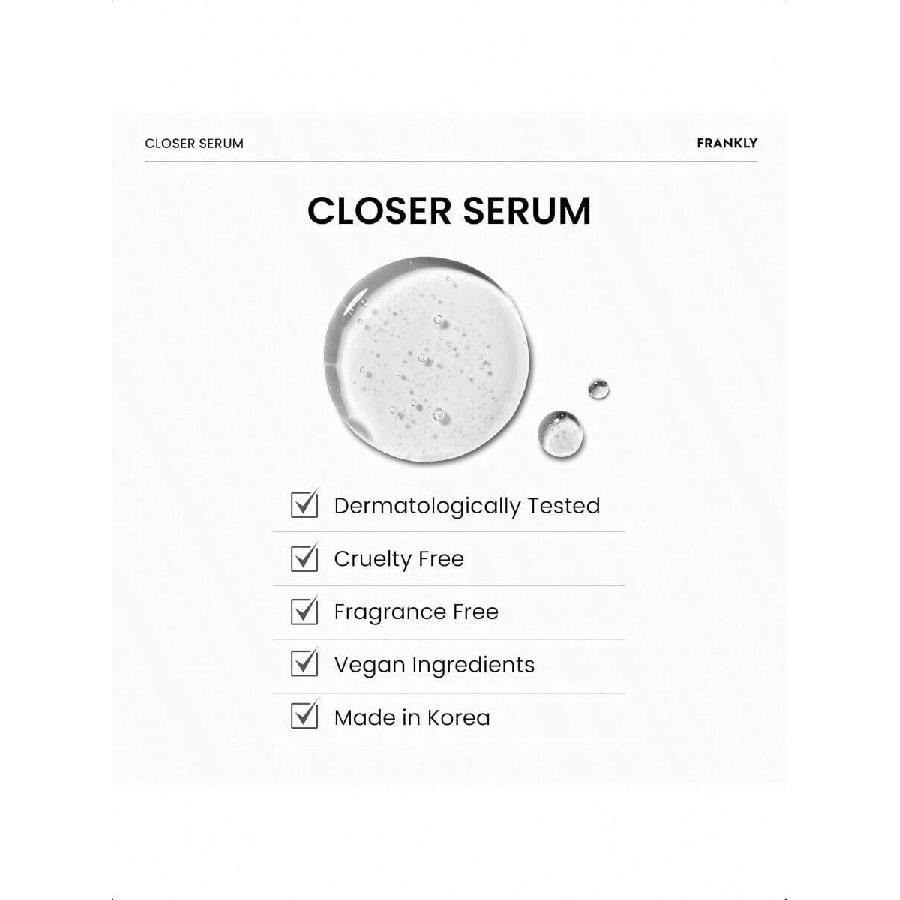 FRANKLY Closer Serum Jumbo - 60ml | Powerful Pore Minimizer Serum Infused With 9 Peptides, Vegan Collagen, Adenosine, And Pha