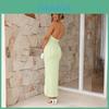 Elegant Sleeveless High Waist Polyester Bodycon Dress For Spring Summer Womens Fashion