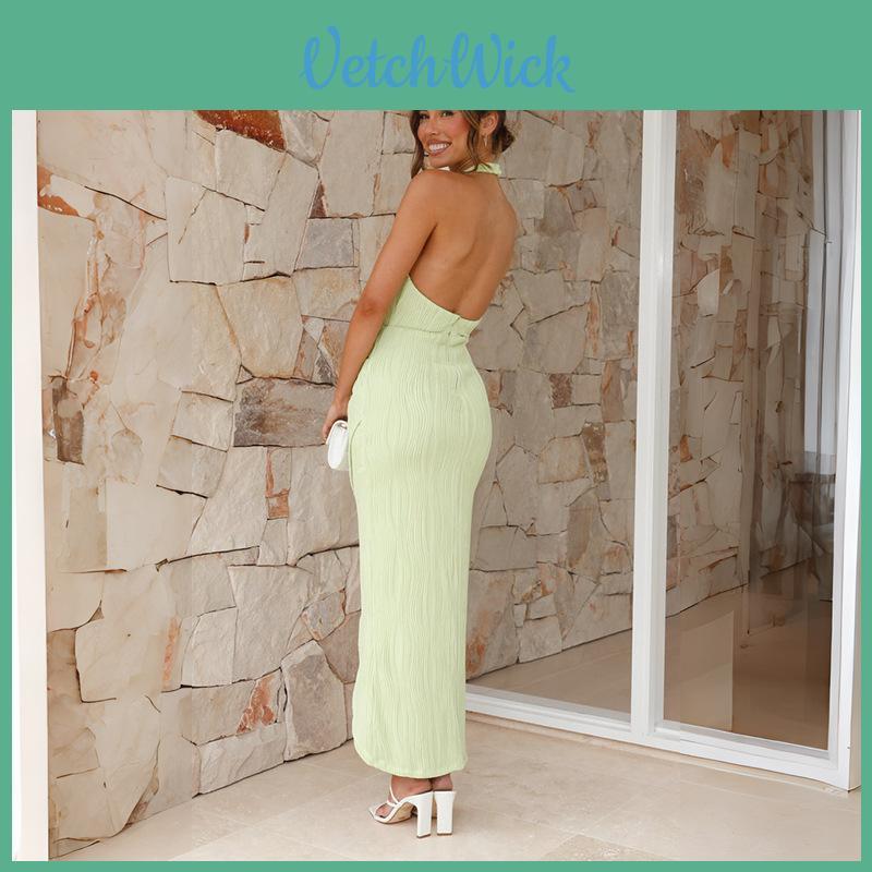 Elegant Sleeveless High Waist Polyester Bodycon Dress For Spring Summer Womens Fashion