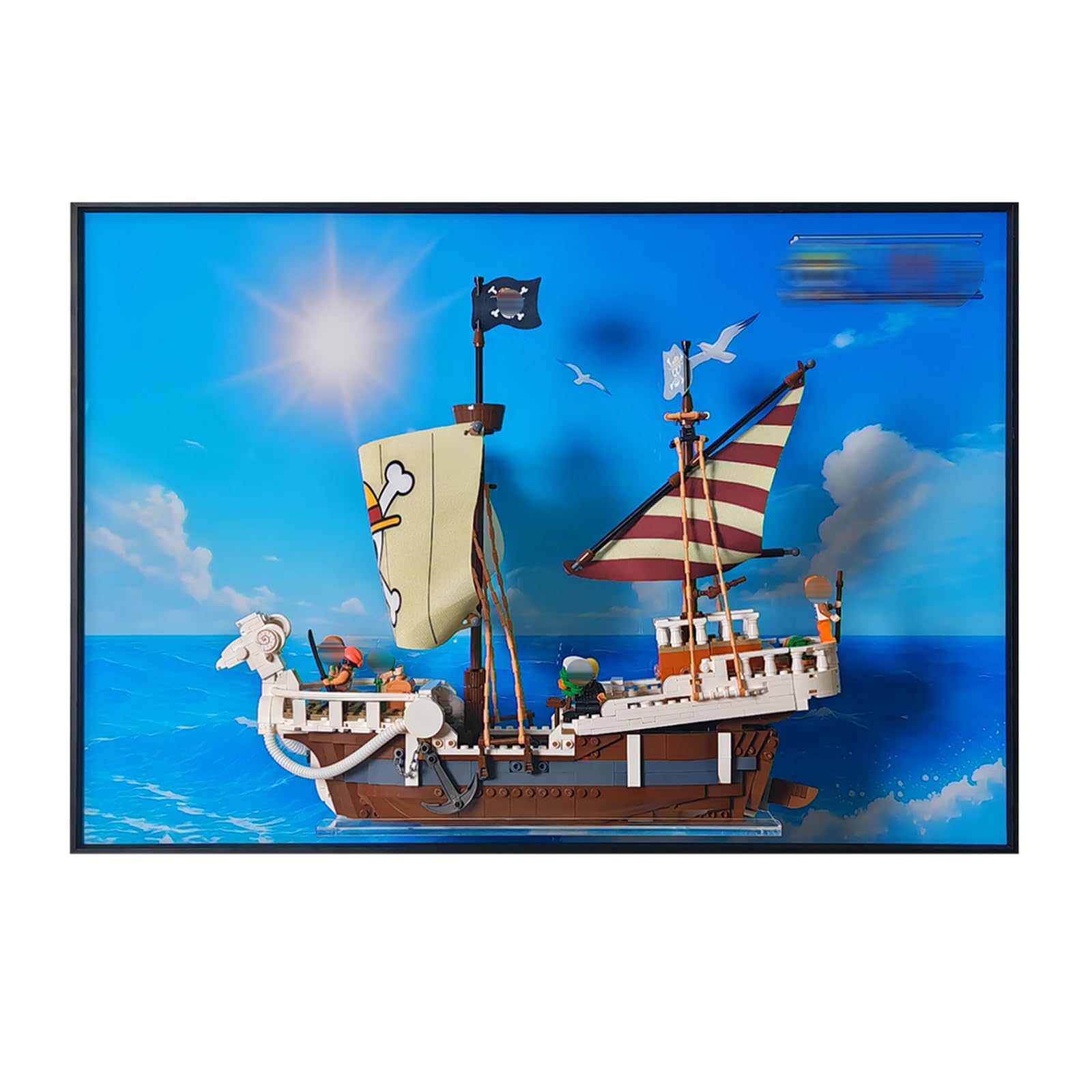 Рамка для дисплея пиратского корабля One Piece  Going Merry  от Sungvool (Совместимо с моделью LEGO 75639)  Настенная фоторамка с алюминиевой рамой,
