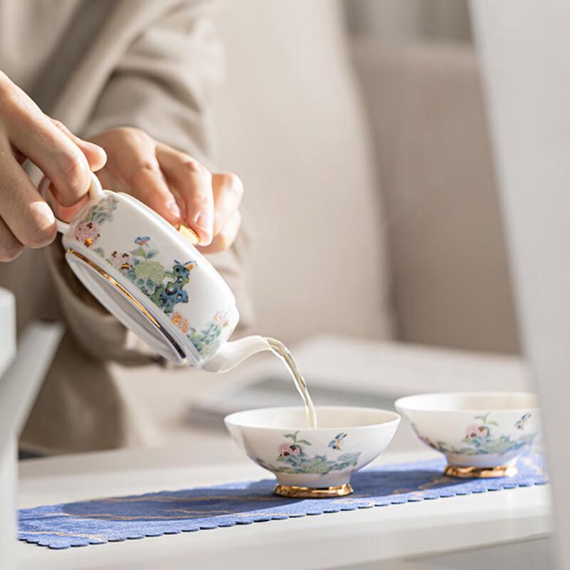 Chinese Ceramic Portable Travel Tea Set