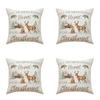 Decorative Animal Antler Cushions Cover 45x45cm Soft Cotton Linen Blend Pillowcase for Sofa Chair